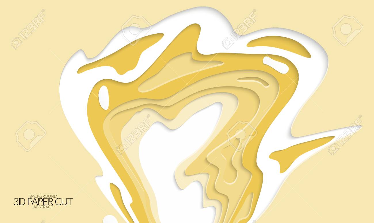 abstract banner template with 3d paper cut art vector paper