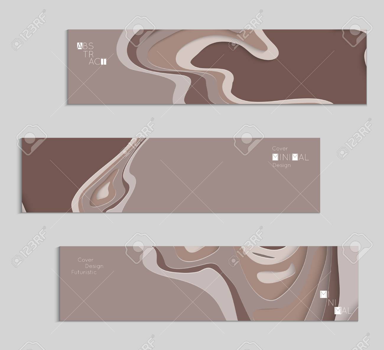 Abstract Banner Template With 3d Paper Cut Art Vector Paper