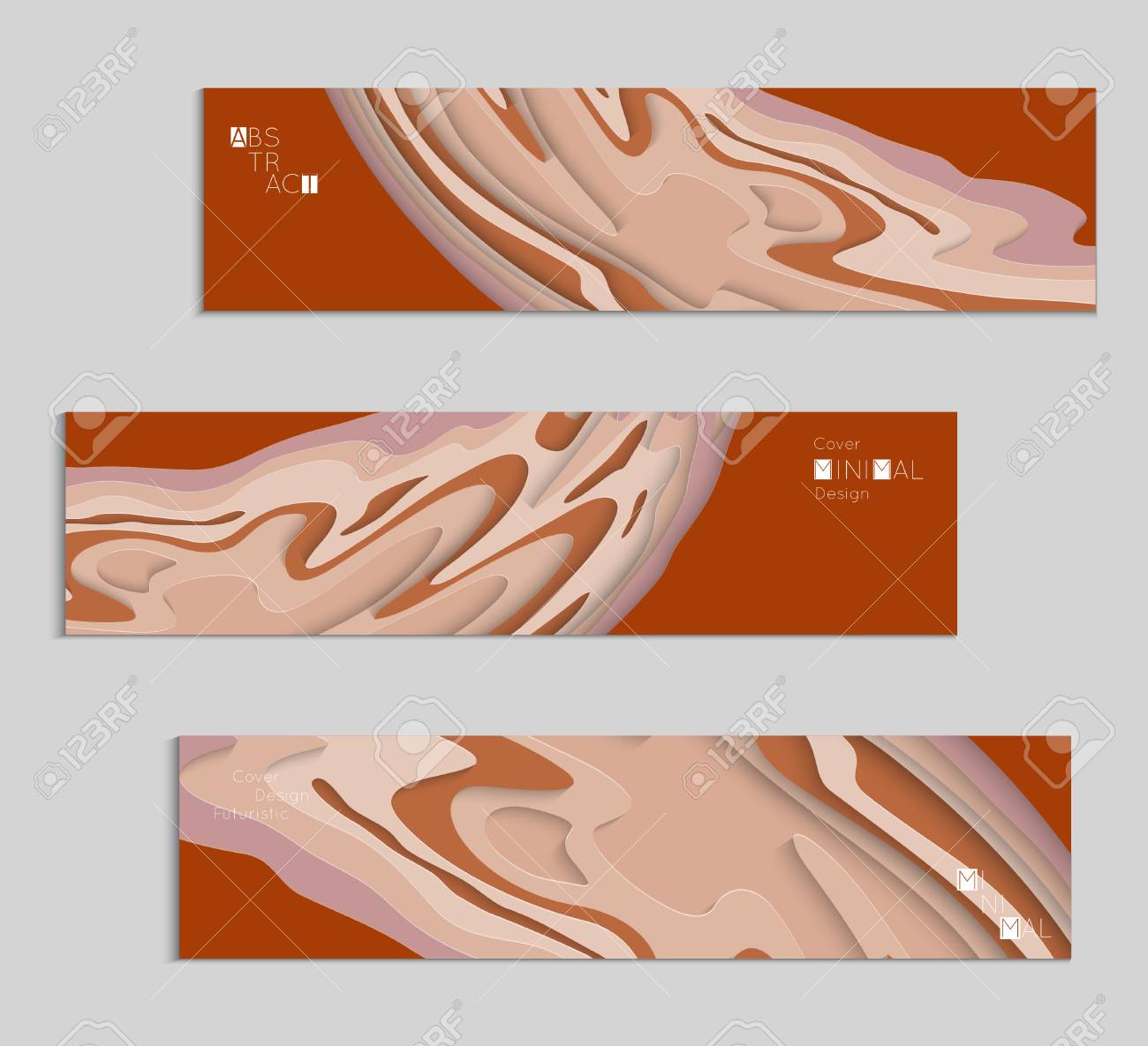 abstract banner template with 3d paper cut art vector paper cut