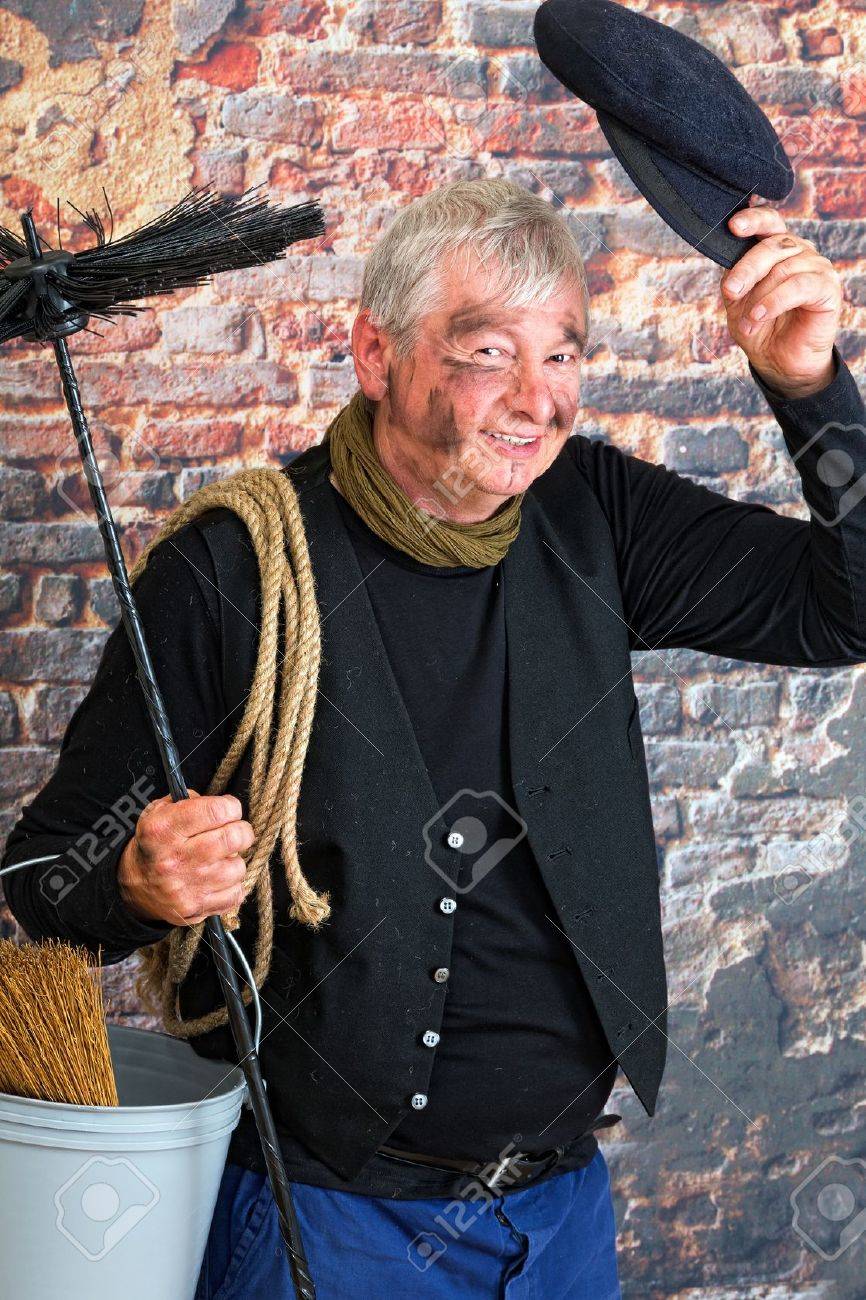 Charming Chimney Sweep Greeting With His Cap Stock Photo Picture And Royalty Free Image Image