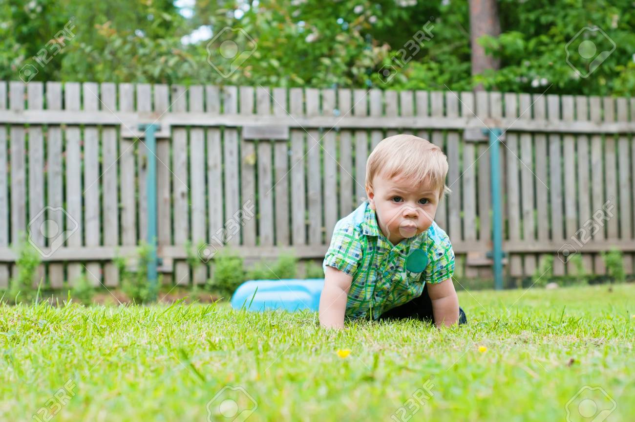 baby crawling fence