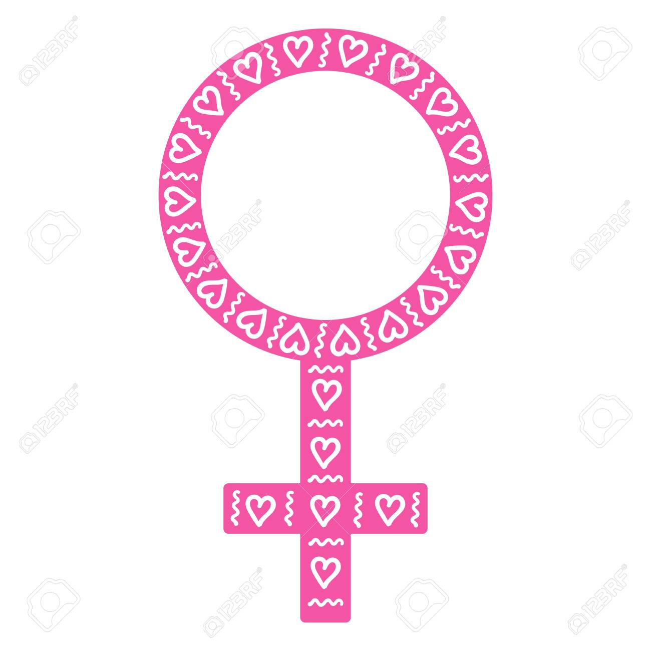 Female Symbol Venus Mirror Pink In Doodle Style Isolated On Royalty Free Cliparts Vectors And Stock Illustration Image