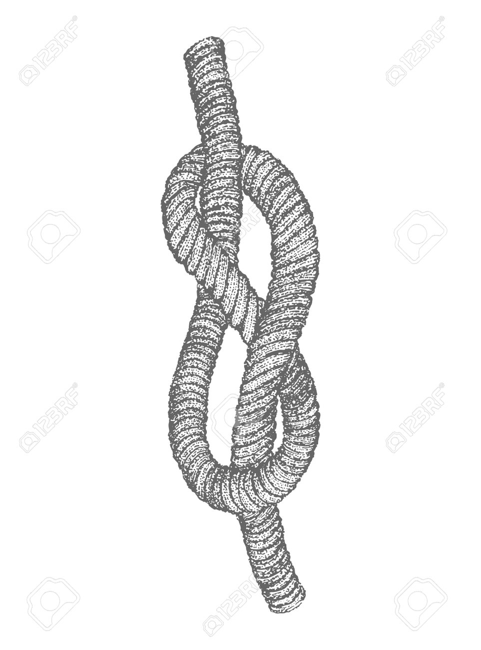 Rope Tied In An Infinity Symbol, Sea Knot, Sketch In Dotwork Style, Black  And White Vector Illustration Isolated, Tattoo Sticker, Print Royalty Free  SVG, Cliparts, Vectors, and Stock Illustration. Image 220365765., image size:963x1300