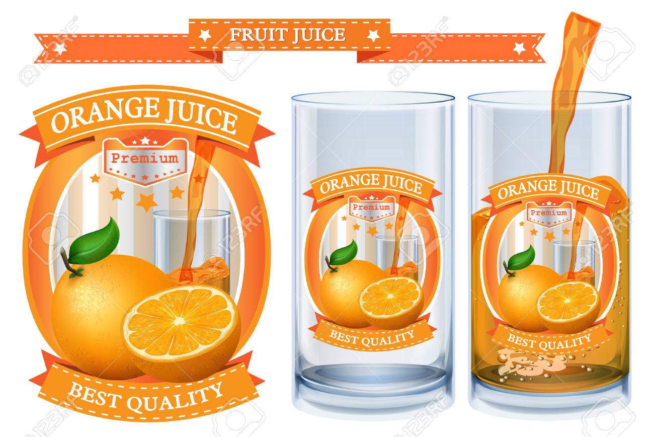 orange juice label visual