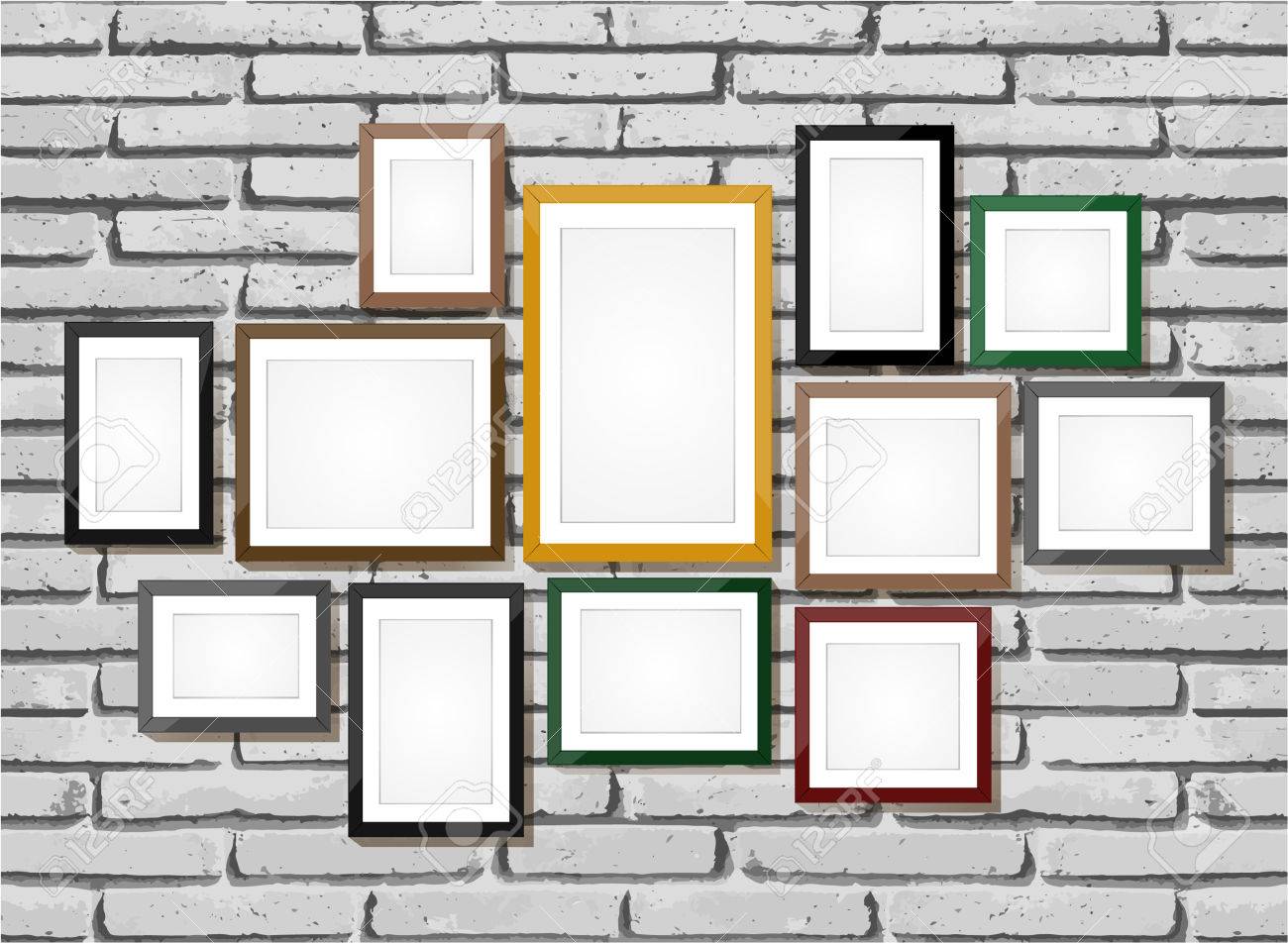 Photo Art Gallery On Brick Wall Stock Vector Photo Art Gallery On Brick Wall Stock Vector