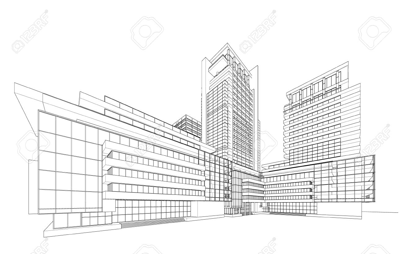 3d building wireframe royalty free cliparts vectors and stock