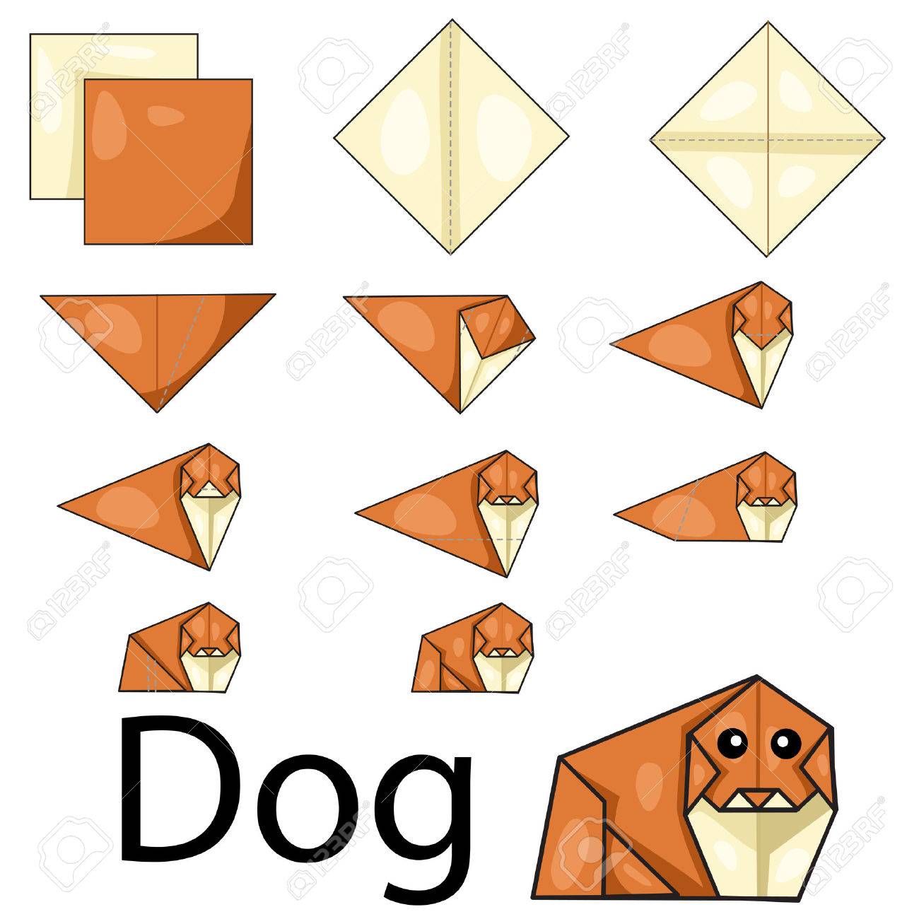 犬の折り紙の図 のイラスト素材 ベクタ Image 犬の折り紙の図 のイラスト素材 ベクタ Image