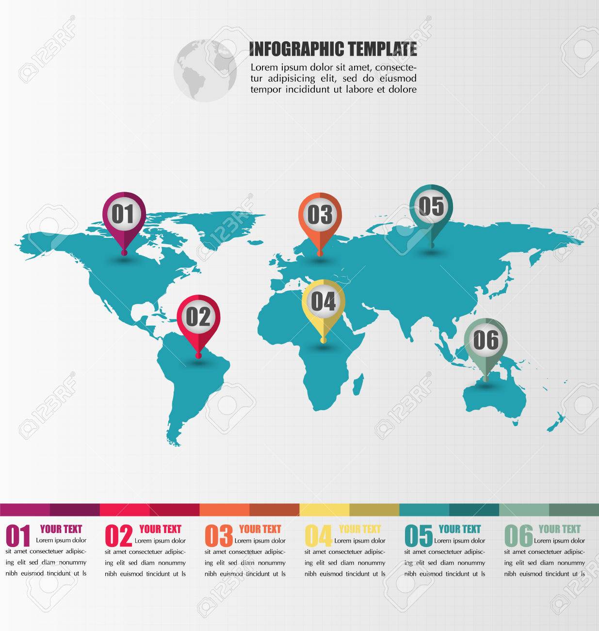 world map infographic template