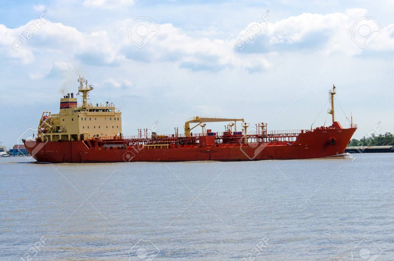 industry big red boat on the river stock photo picture and royalty