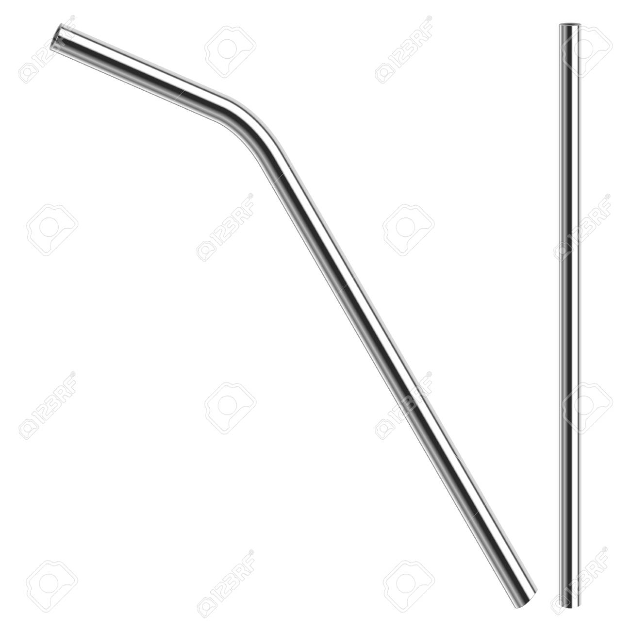 reusable steel drinking straw in metallic color on white background, stock vector illustration - 103247953 reusable steel drinking straw in metallic color on white background, stock vector illustration - 103247953