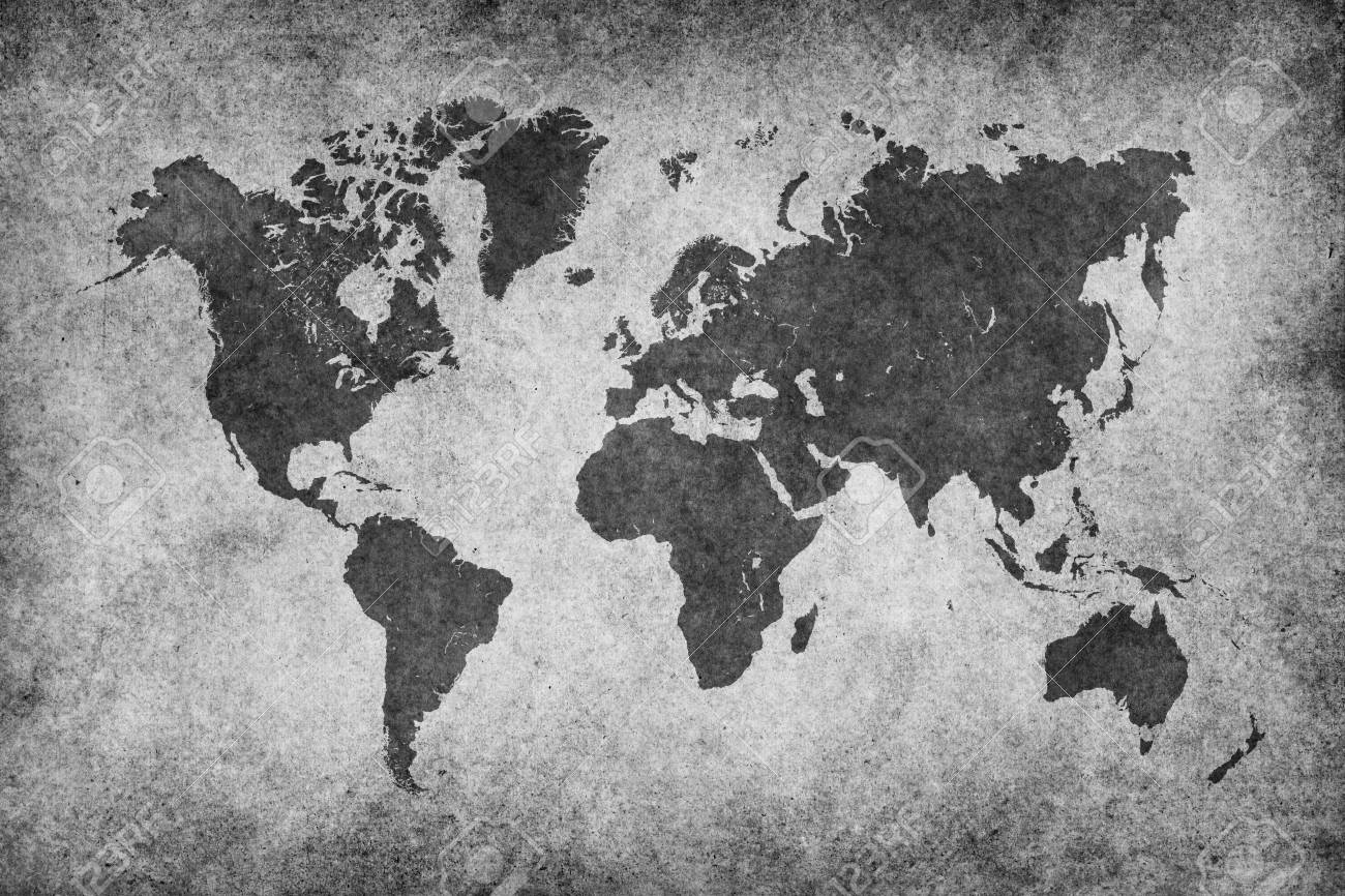 Black And White Maps World Map Paper Vintage Black & White Stock Photo, Picture And Royalty Free  Image. Image 109711402.