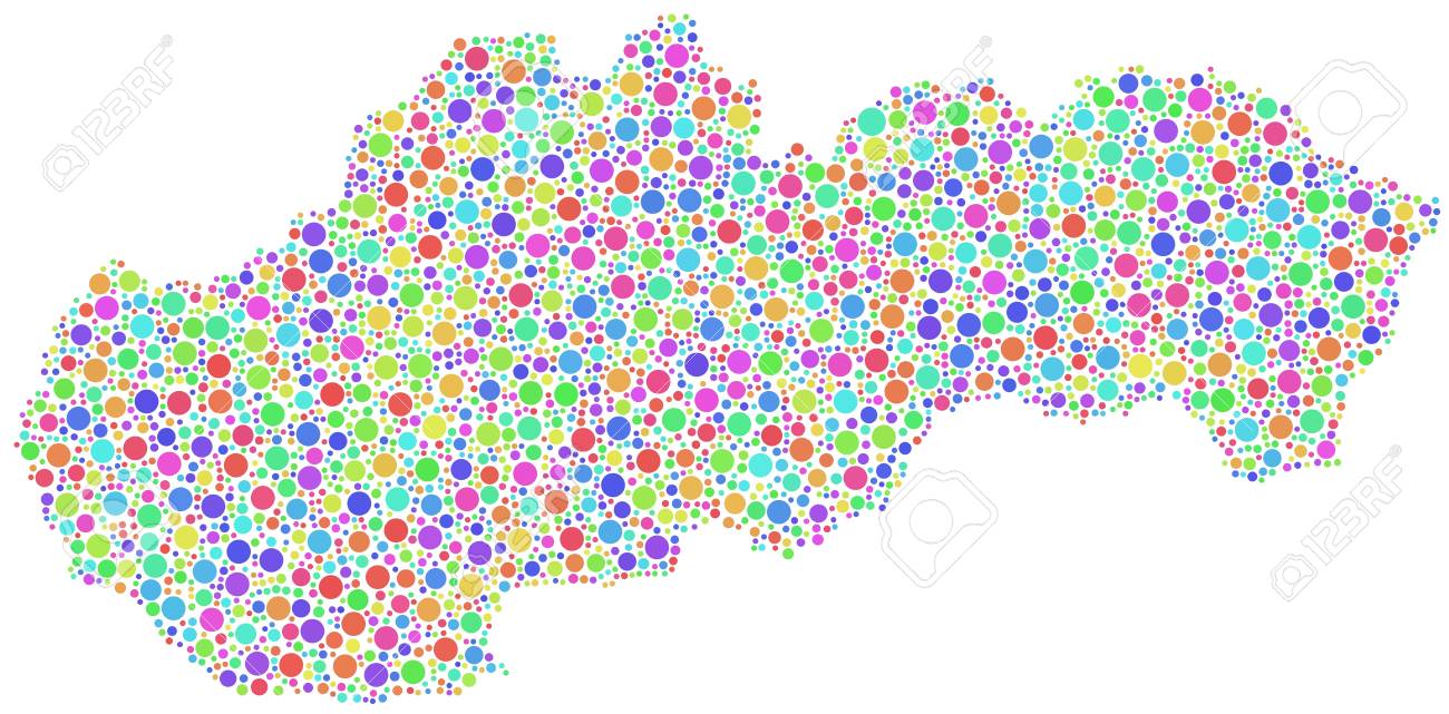 Kaart Van Slowakije Europa In Een Mozaiek Van Harlekijn Cirkels Royalty Vrije Cliparts Vectoren En Stock Illustratie Image 20542533