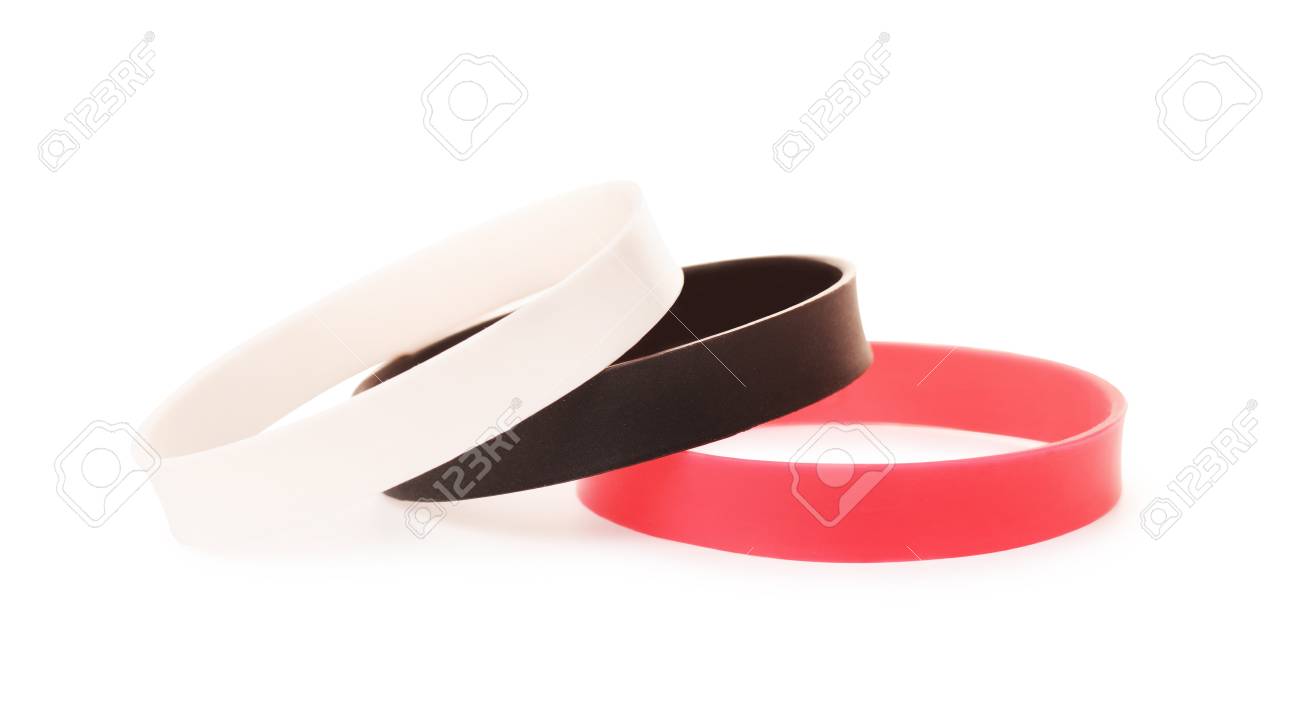 Download White Black Red Rubber Wristband Or Bracelet Mockup On Hand Stock Photo Picture And Royalty Free Image Image 117849146