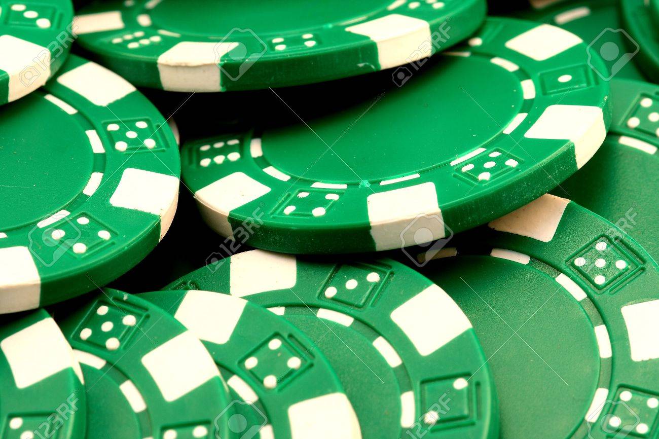 Green Poker Chips On A Green Felt Background Stock Photo Picture And Royalty Free Image Image 2498164