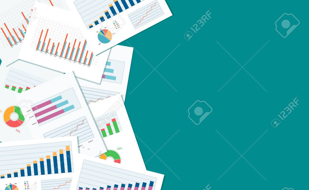 ビジネス金融と投資のバナーと business report paper graph での