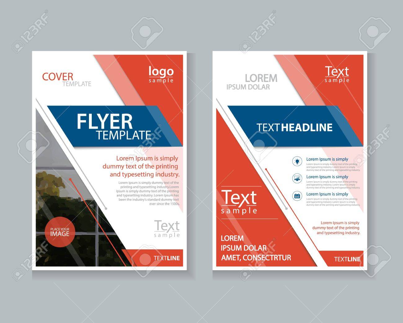 two page brochure flyer report layout design template and