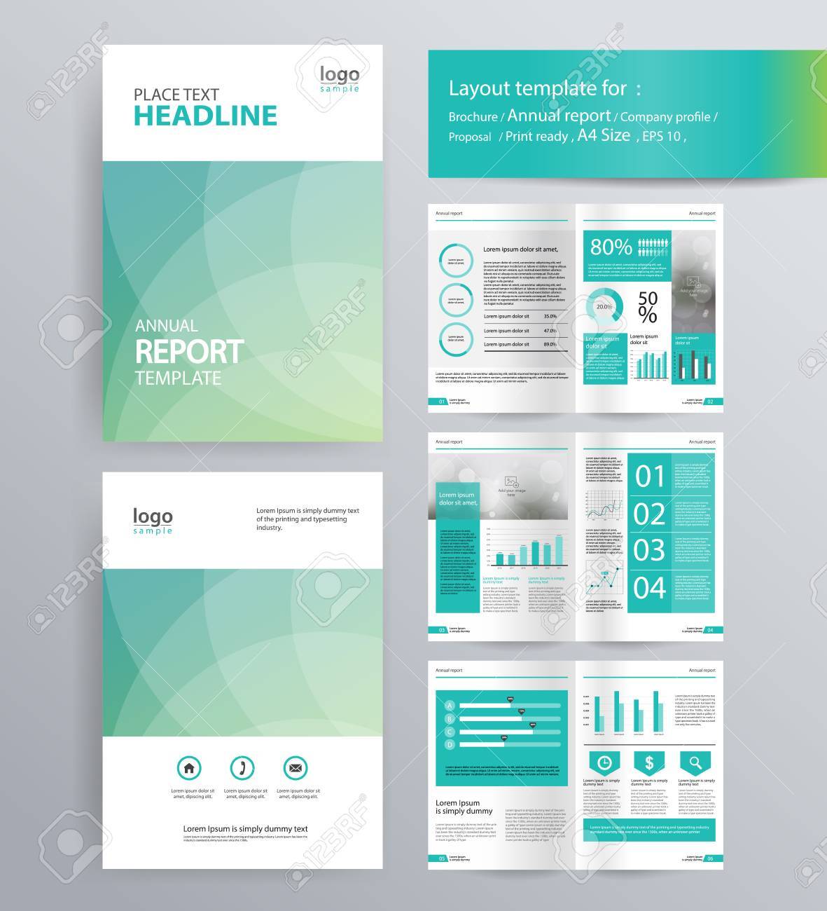 page layout for company profile annual report brochure and flyer