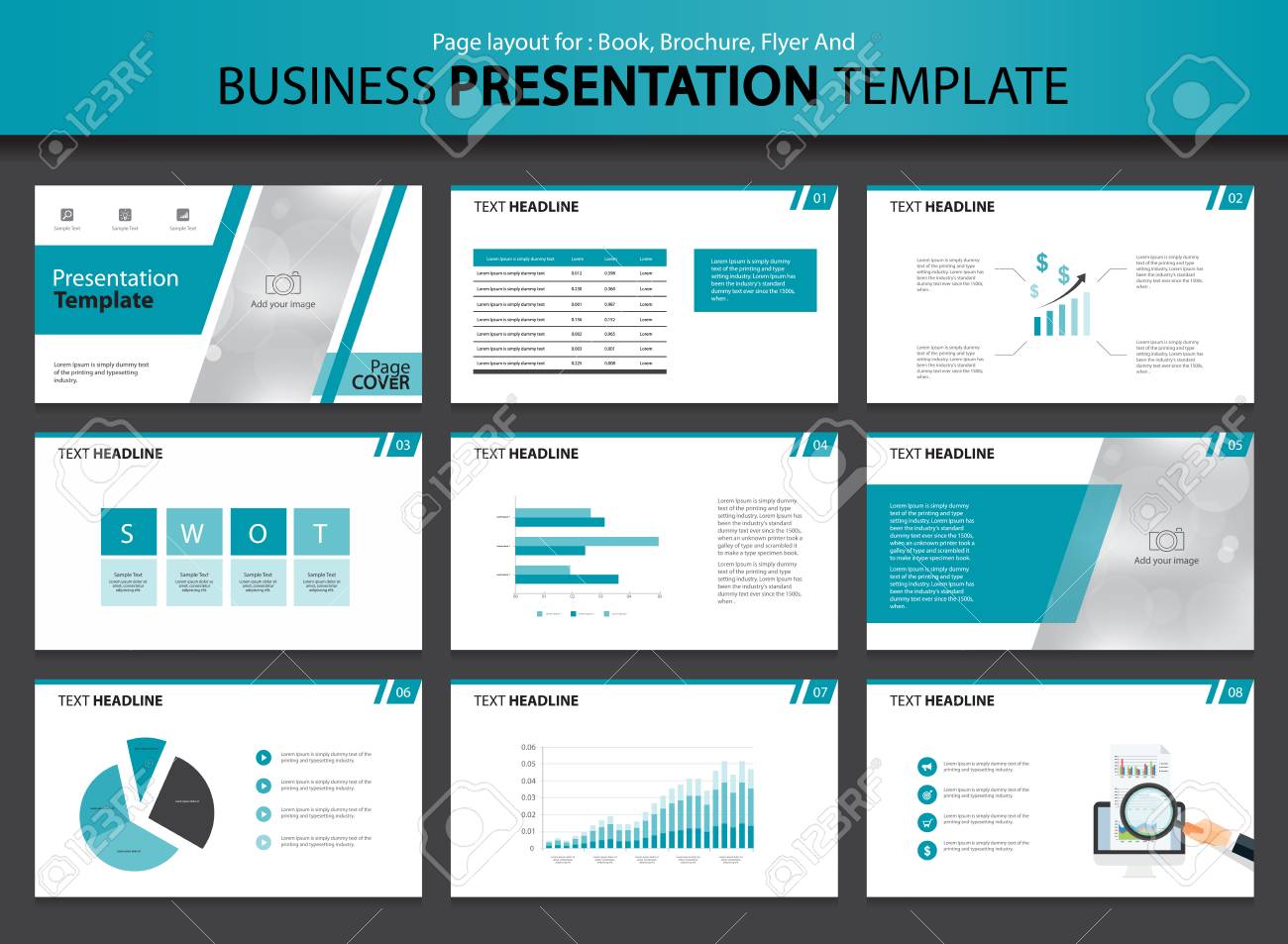 page layout design for presentation and brochure and book template