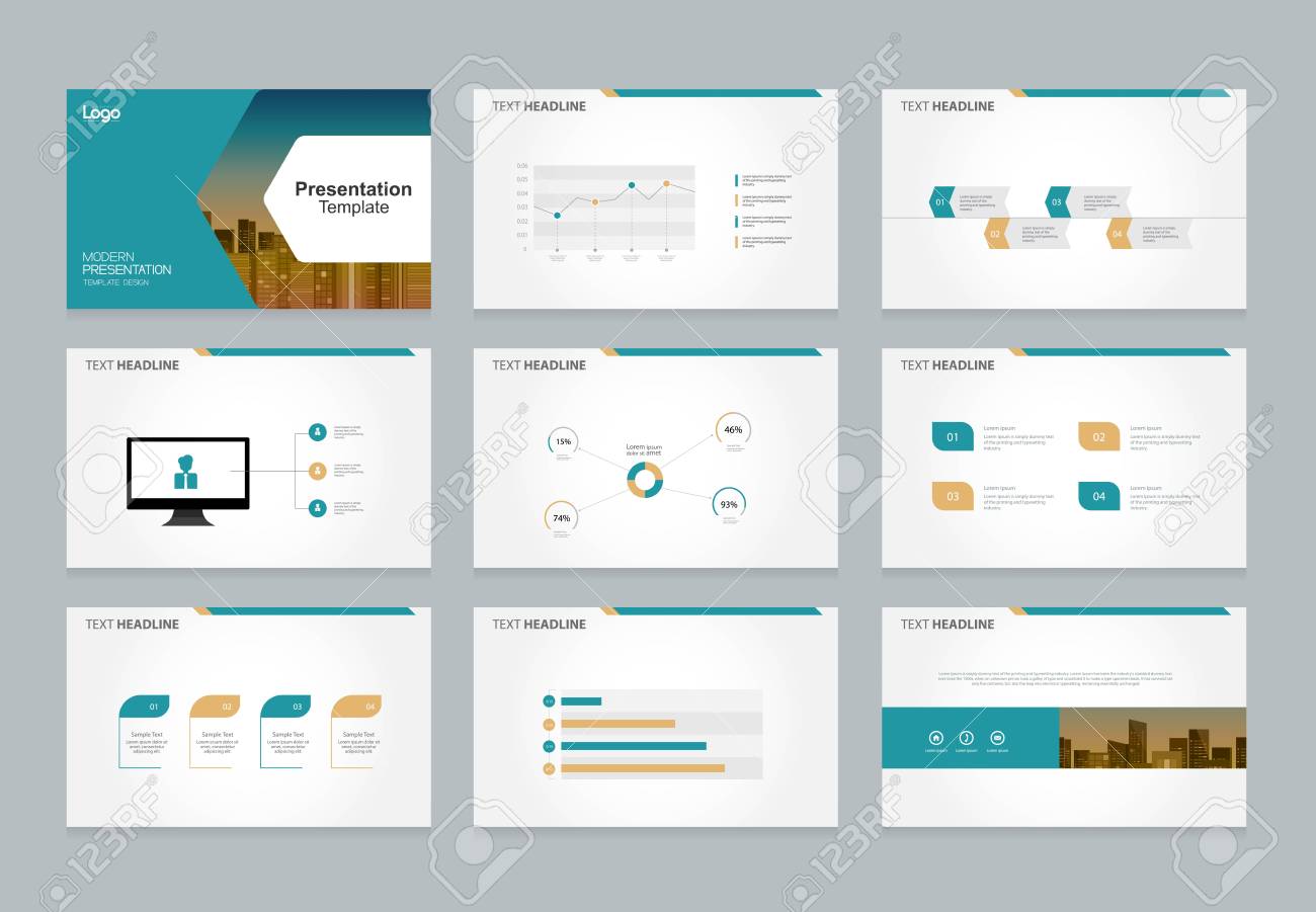 abstract presentation slide template design background with infographic ppt slide design