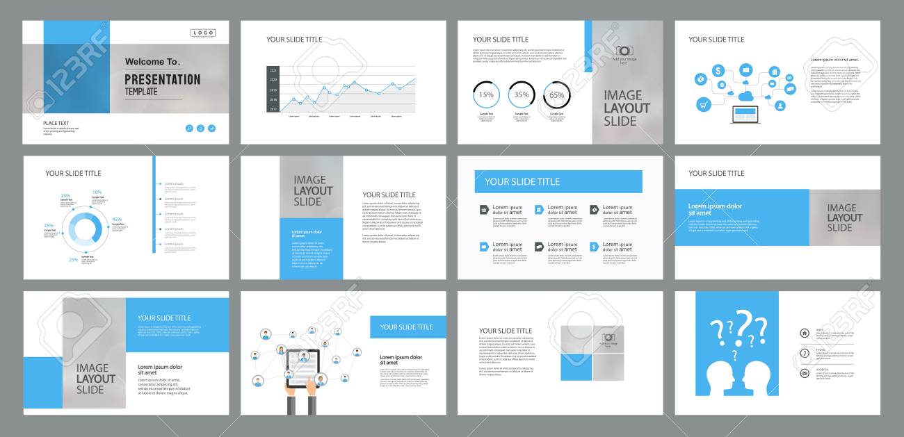 business presentation design template and page layout with cover