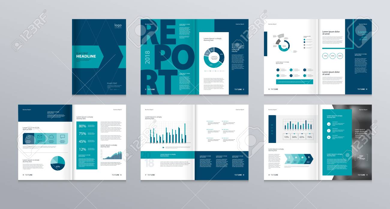 template layout design with cover page for company profile annual company report design