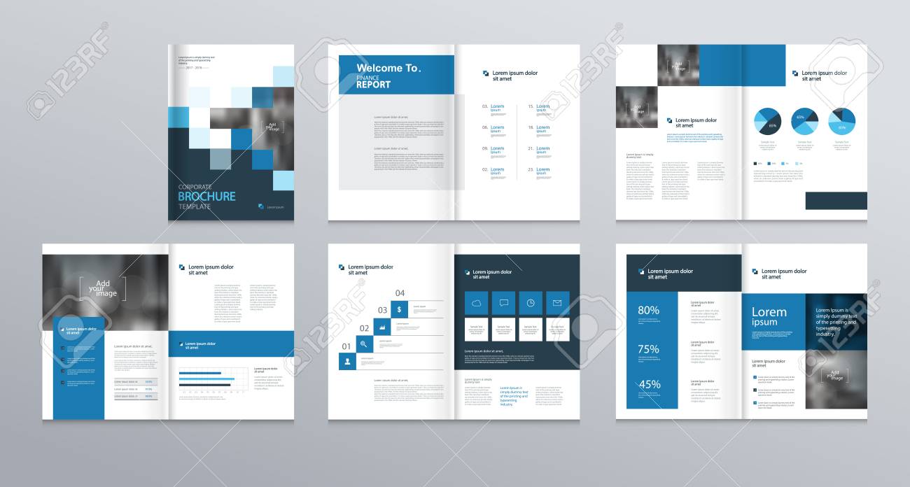 template layout design with cover page for company profile annual