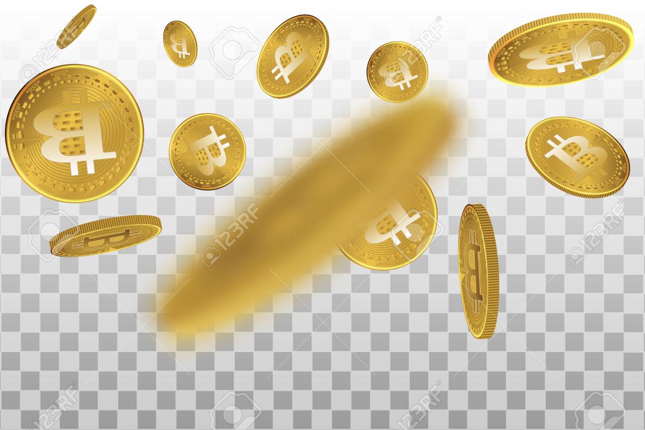 Bitcoin. Physical Bit Coin. A Digital Currency. The Cryptocurrency. Fall On  A Transparent Background. Stock Photo, Picture and Royalty Free Image.  Image 88112389.