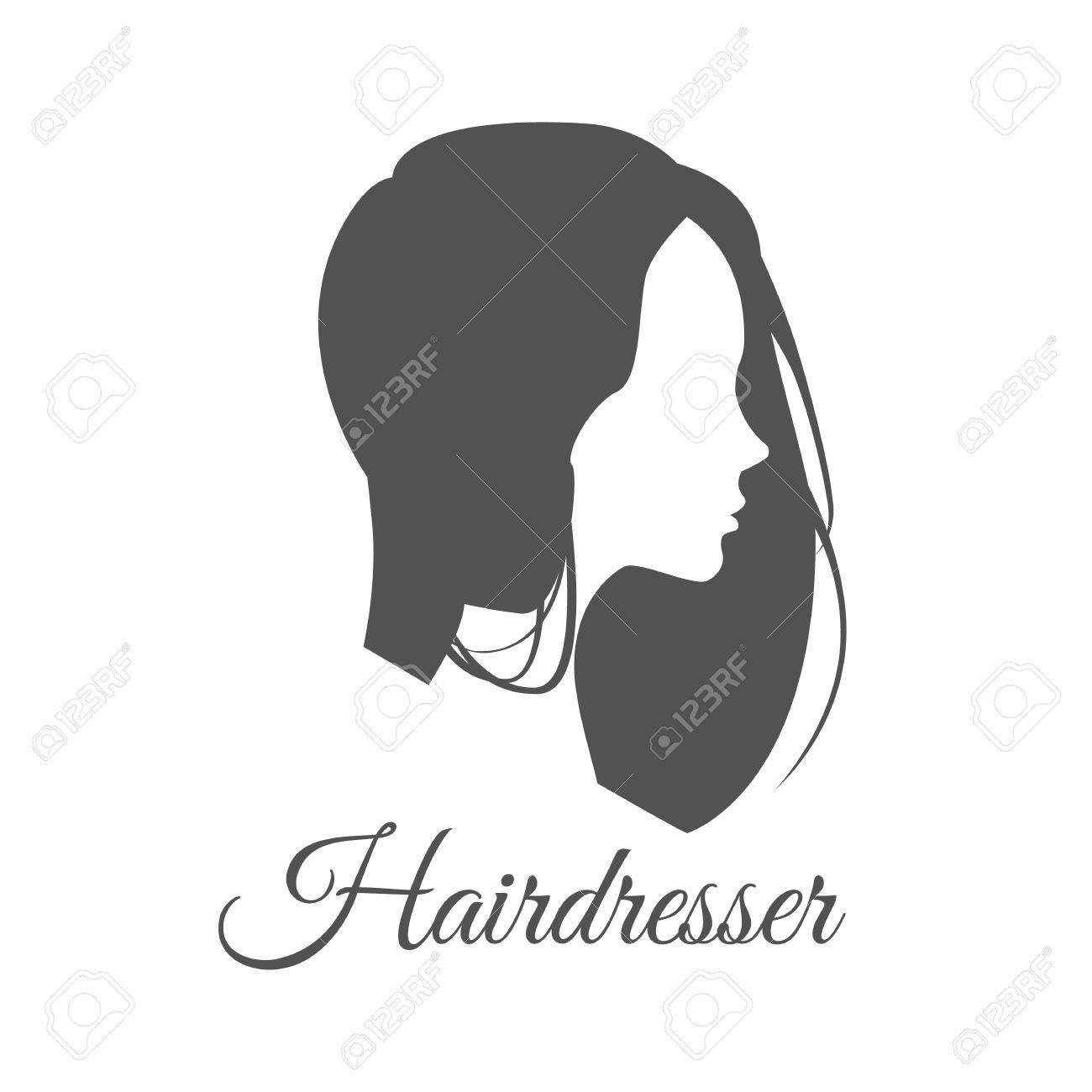 Logo Fur Den Friseur Eine Silhouette Der Frau Von Dunkler Farbe Mit Einem Schonen Frisur Lizenzfrei Nutzbare Vektorgrafiken Clip Arts Illustrationen Image