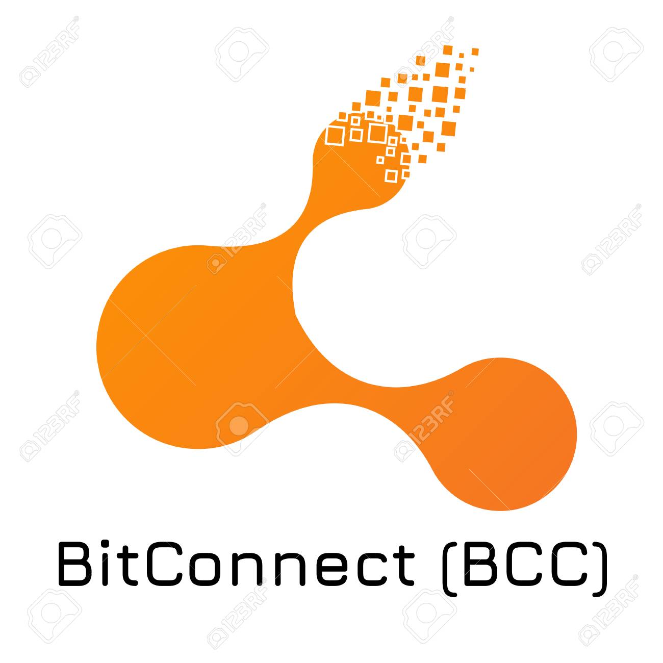 격리 된 흰 배경에 벡터 일러스트 레이 션 암호화 동전 아이콘 BitConnect (BCC)입니다. 로열티 무료 사진, 그림, 이미지  그리고 스톡포토그래피. Image 93680366