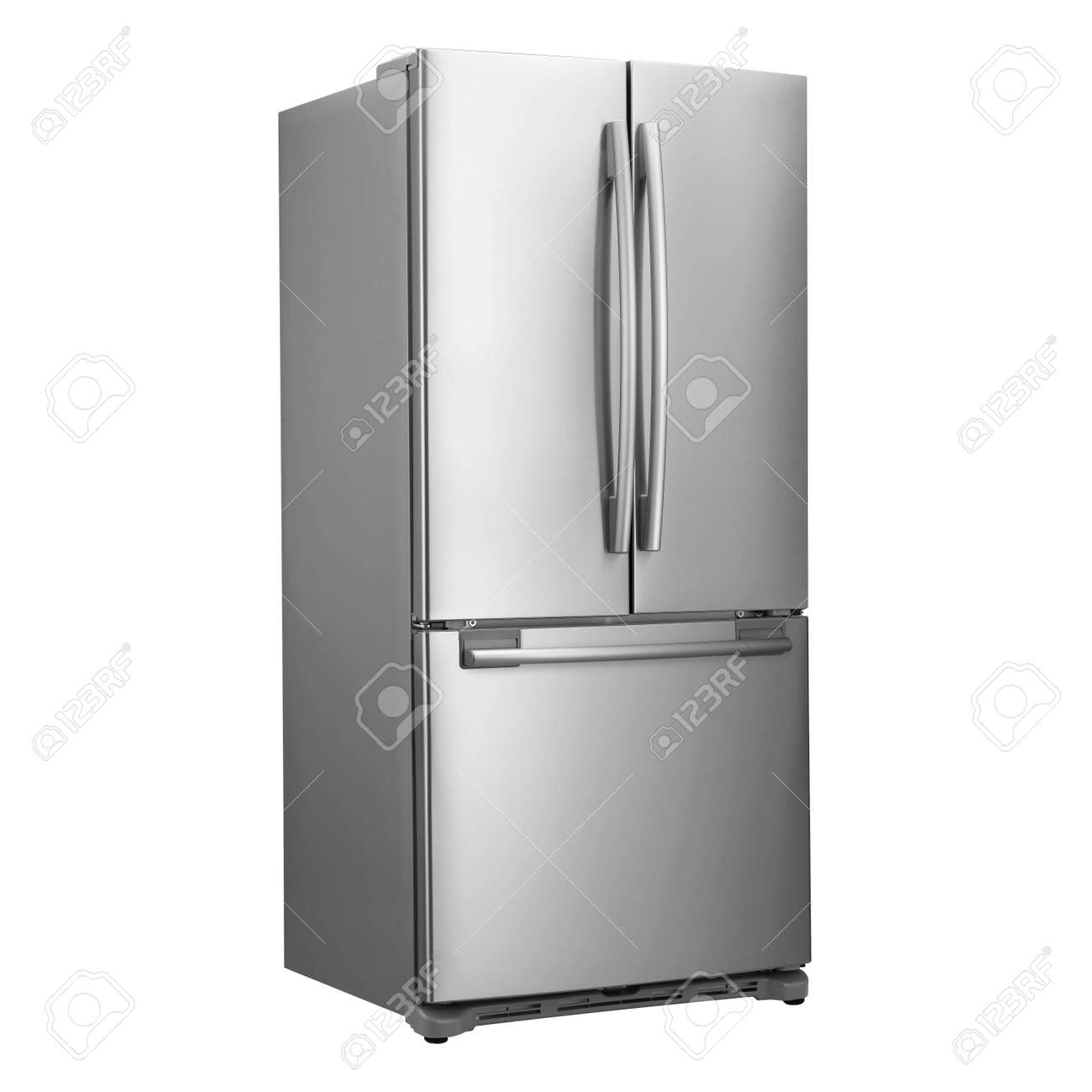Three Door Refrigerator With Food Isolated On White Background Stock Photo Picture And Royalty Free Image Image 151834076