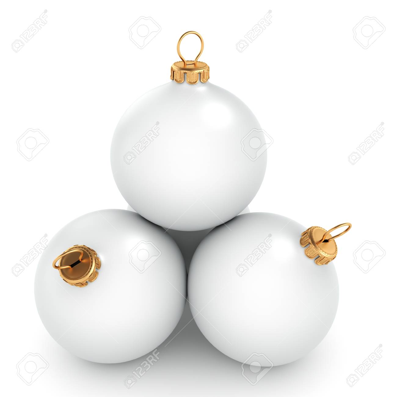 Blanc Mat Boule De Noël Sur Fond Blanc