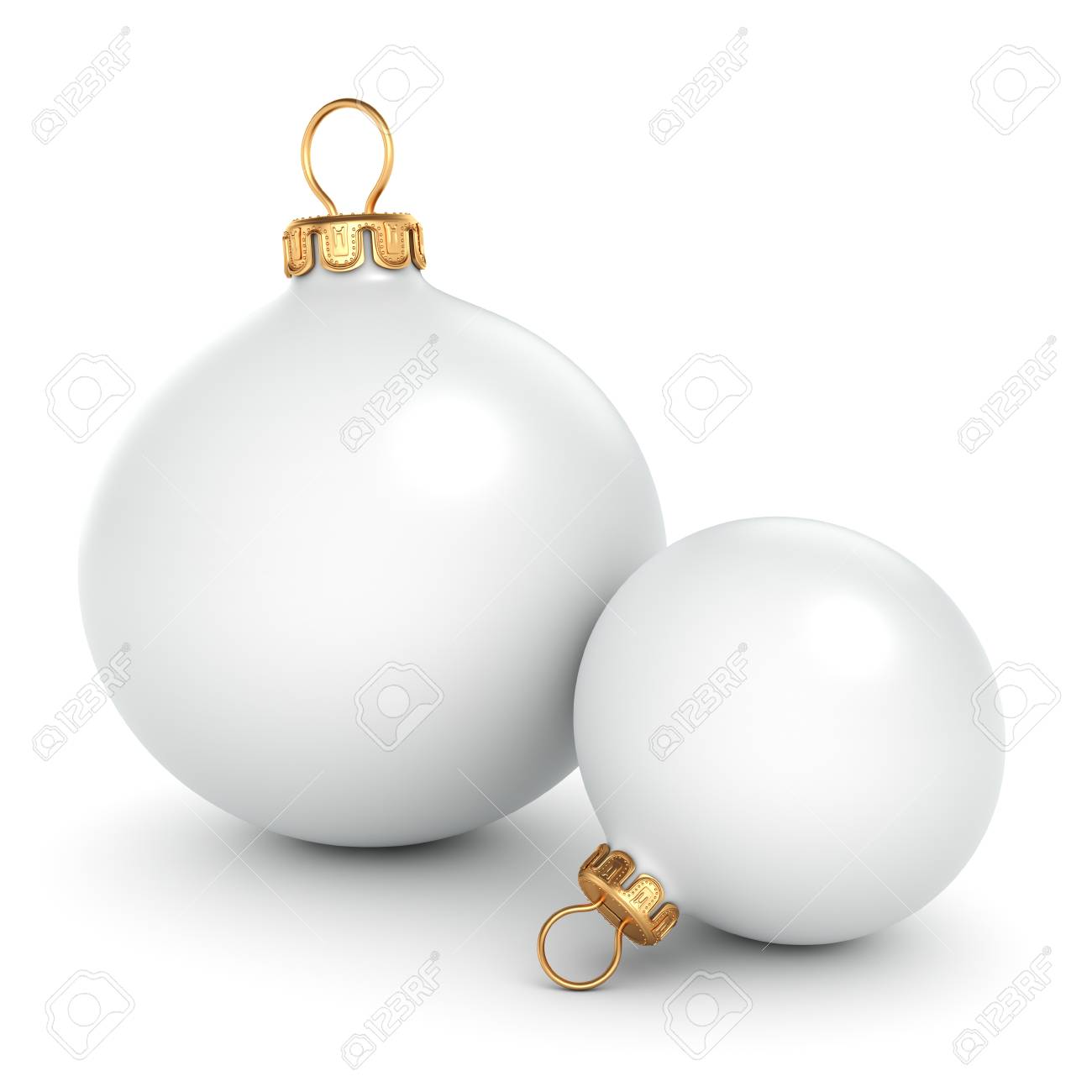 Blanc Mat Boule De Noël Sur Fond Blanc