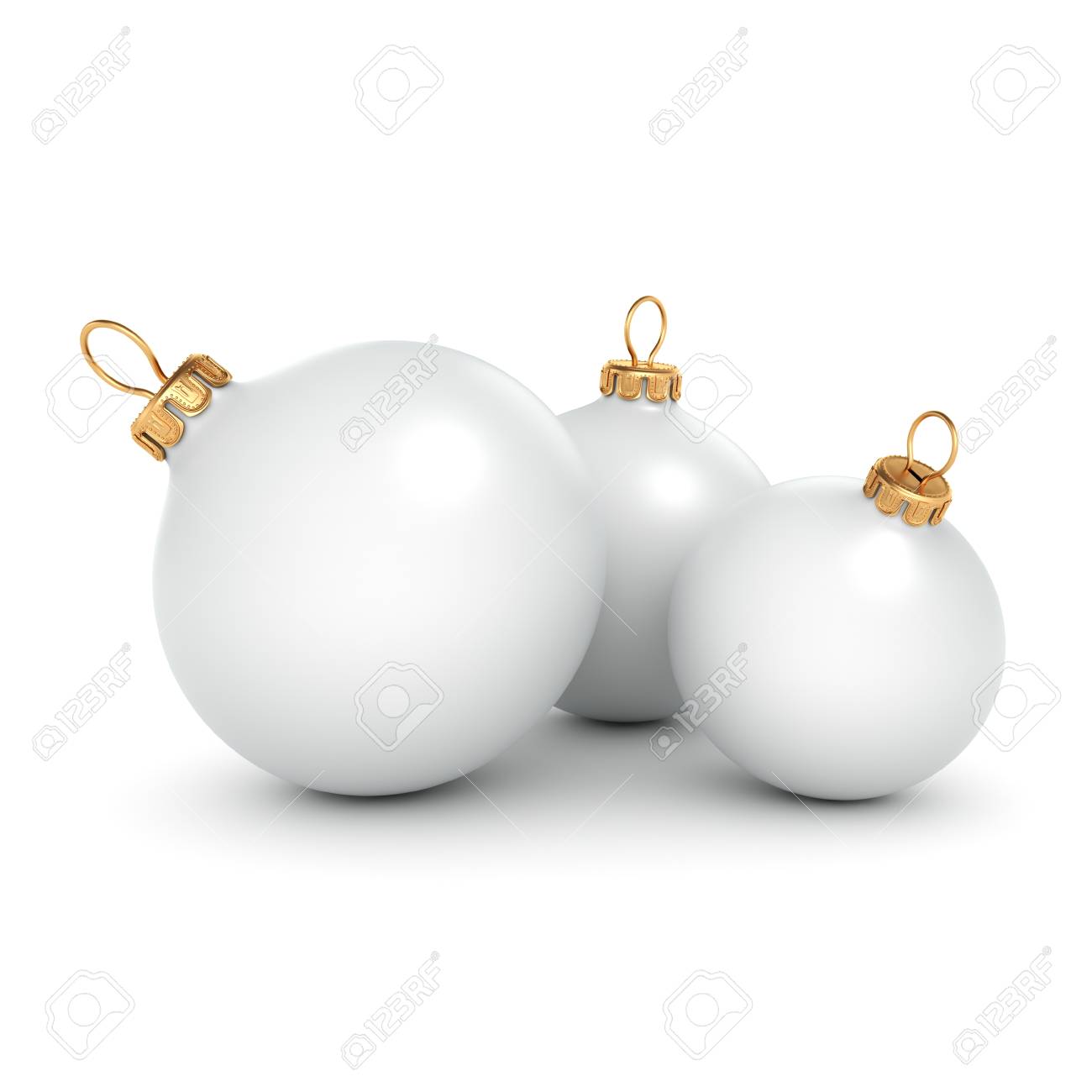 Blanc Mat Boule De Noël Sur Fond Blanc