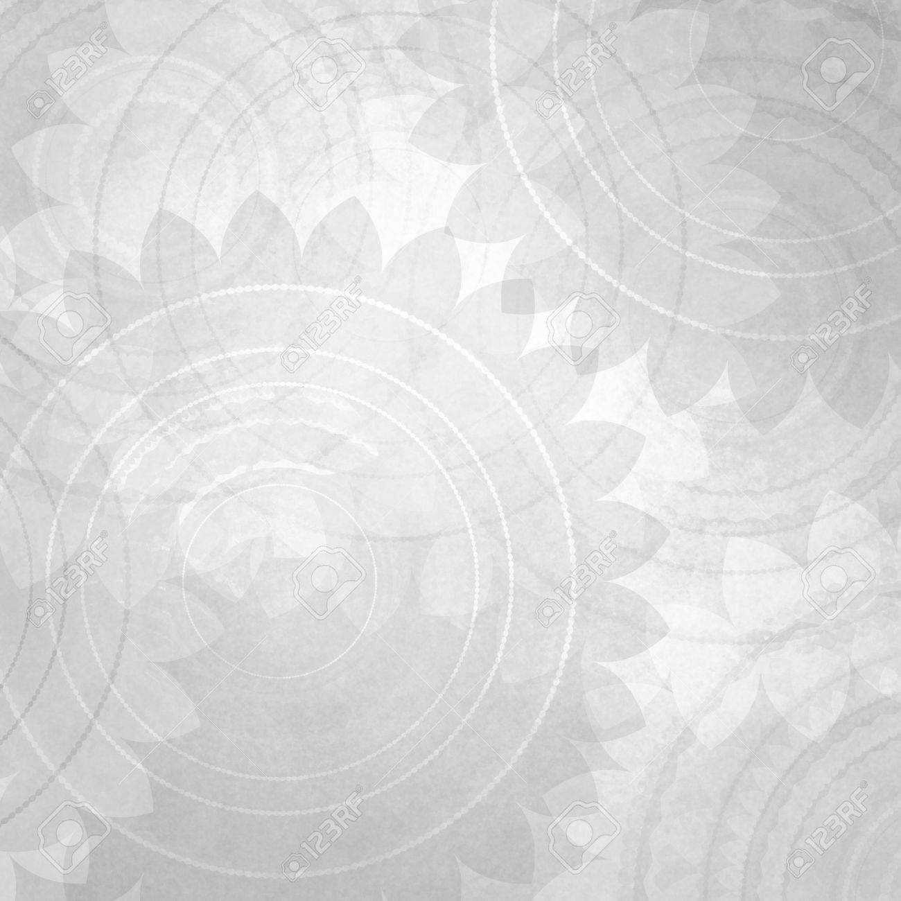 white background with flower or starburst design elements and