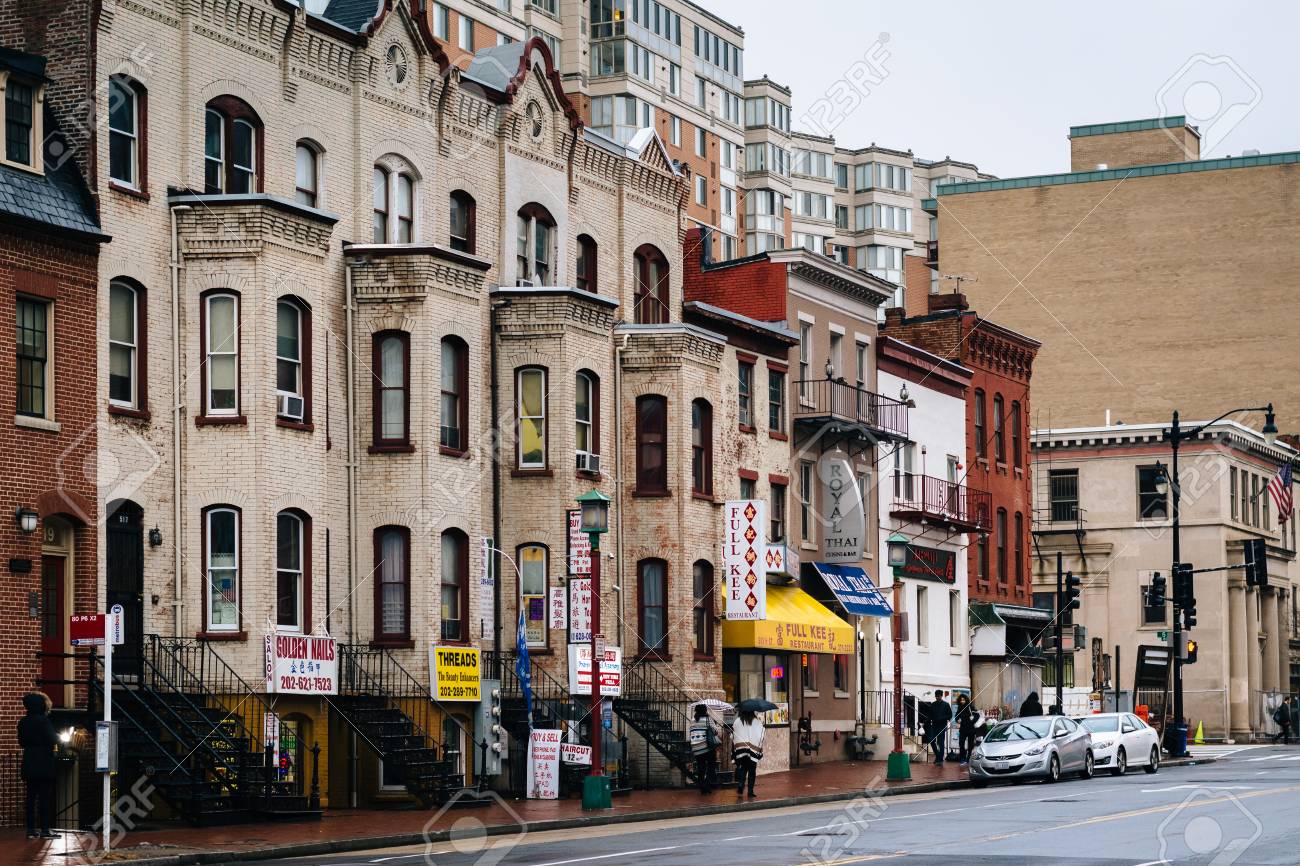 Businesses On H Street In Chinatown In Washington Dc