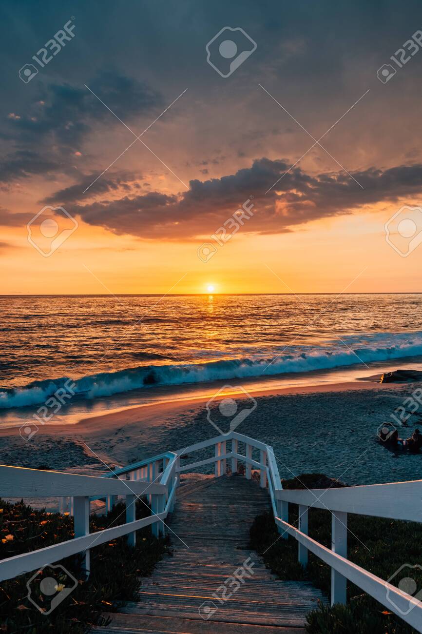 Vibrant Sunset Over A Staircase And The Pacific Ocean At Windansea Stock Photo Picture And Royalty Free Image Image Vibrant Sunset Over A Staircase And The Pacific Ocean At Windansea Stock Photo Picture And Royalty Free Image Image
