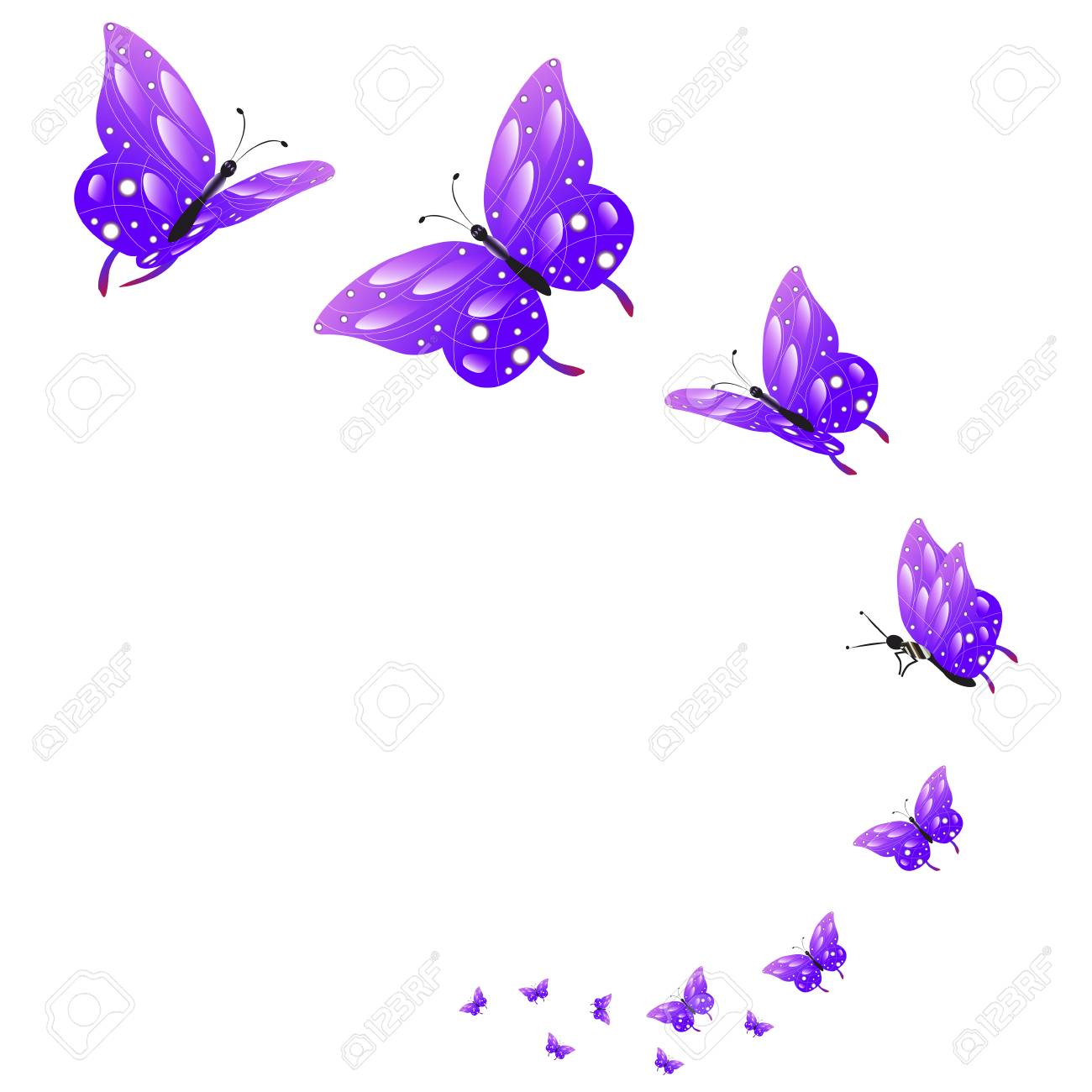 Beautiful Purple Butterflies Illustration. Royalty Free SVG, Cliparts,  Vectors, and Stock Illustration. Image 91228629., image size:1300x1300