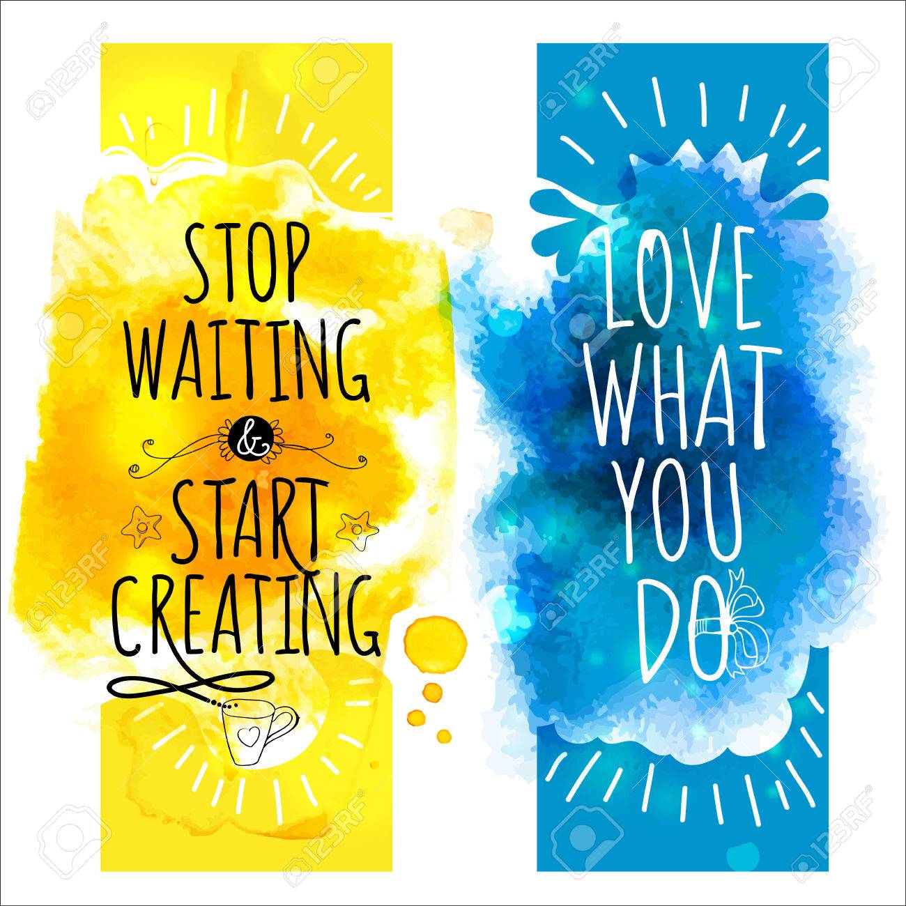 水彩スプラッシュ バナーは楽しいライフ スタイル メッセージです 夏デザインの芸術的な背景は ベクトルを抽象化 描画のタイポグラフィとイラストを手 の イラスト素材 ベクタ Image