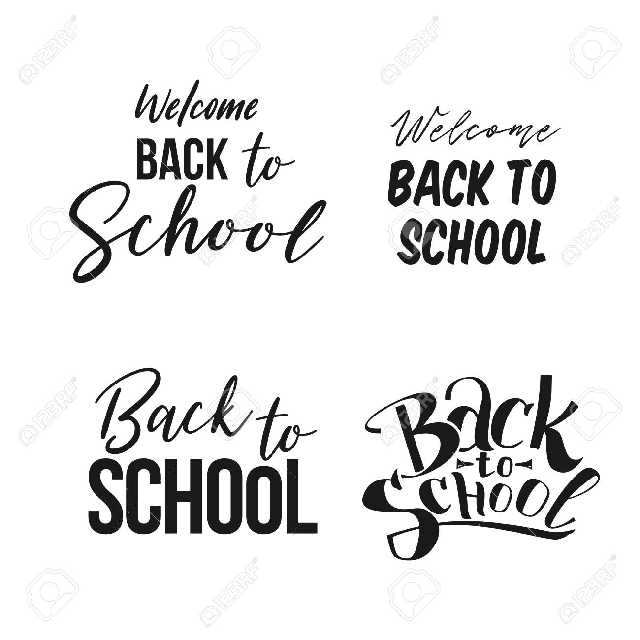 Big Set Of Welcome Back To School Labels School Background Royalty Free Cliparts Vectors And Stock Illustration Image