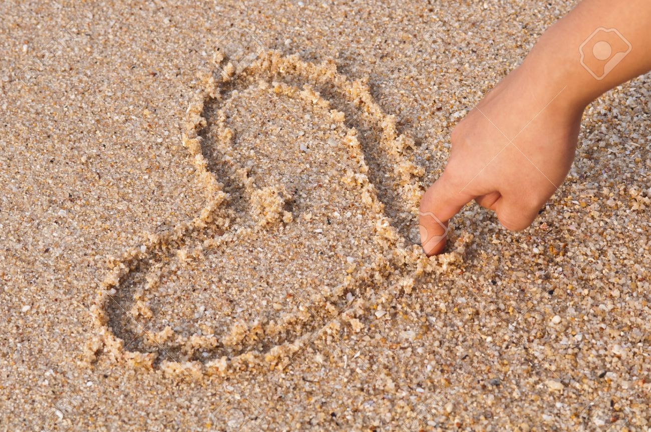writing heart on beach stock photo picture and royalty free image