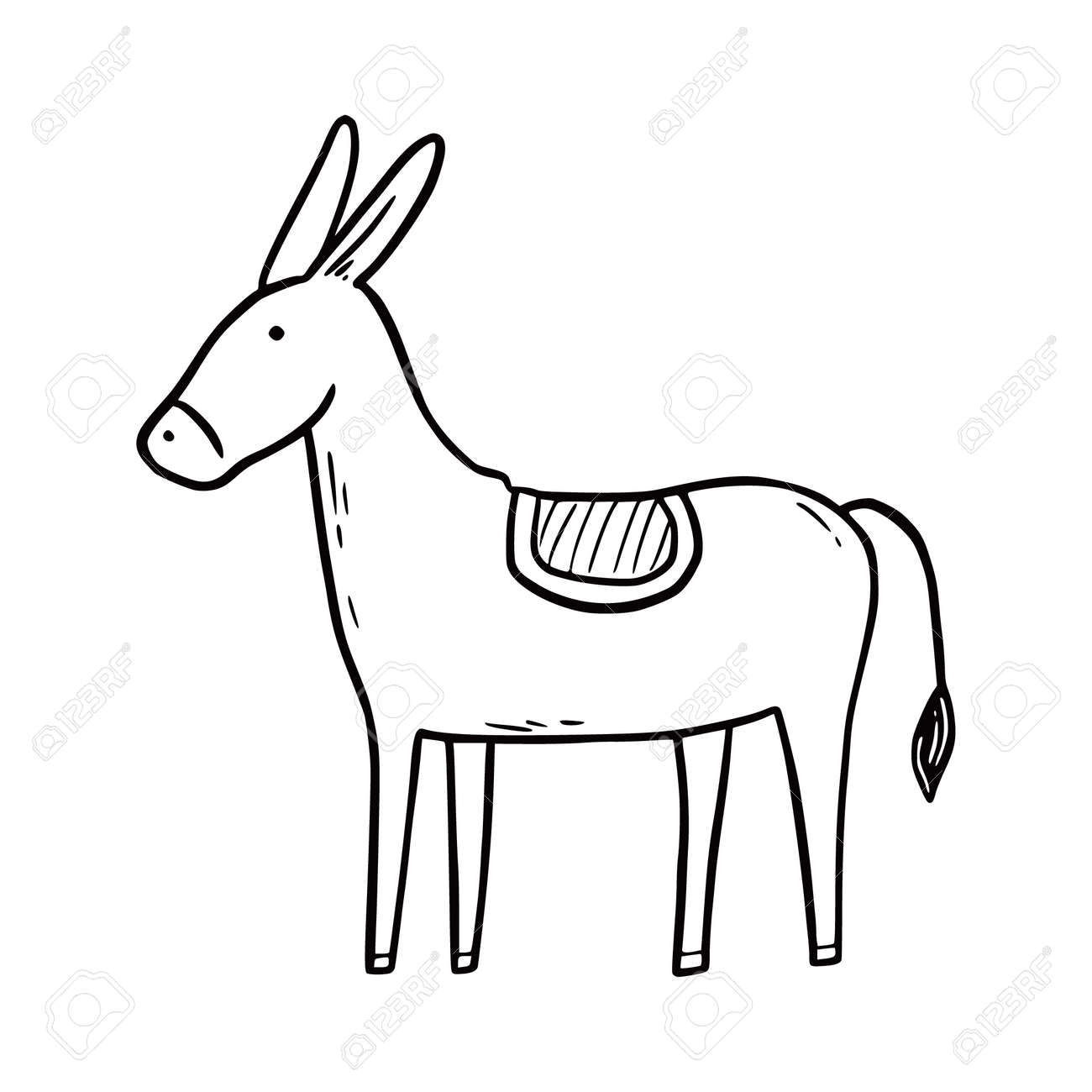 Hand Drawn Donkey Doodle Sketch Style Drawing Line Simple Donkey Icon Isolated Vector Illustration Royalty Free Cliparts Vectors And Stock Illustration Image 170653209