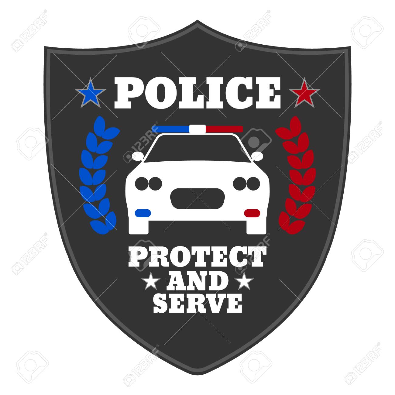 Polizei Zeichen Elemente Der Polizei Ausrustung Symbole Schutzen Und Zu Dienen Etikett Vektor Illustration Lizenzfrei Nutzbare Vektorgrafiken Clip Arts Illustrationen Image 66626399