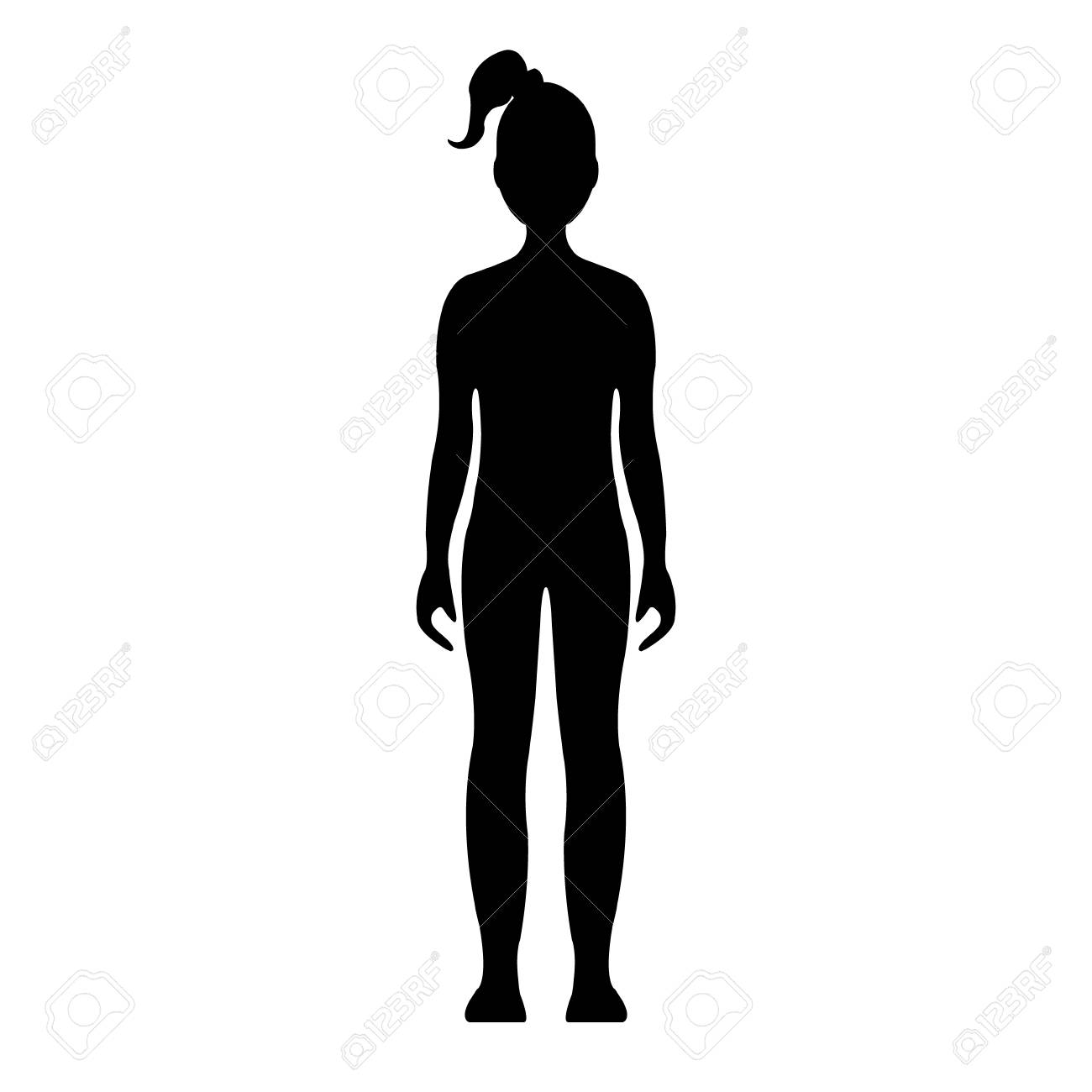 niña frente humano silueta aislado en el fondo blanco ilustración