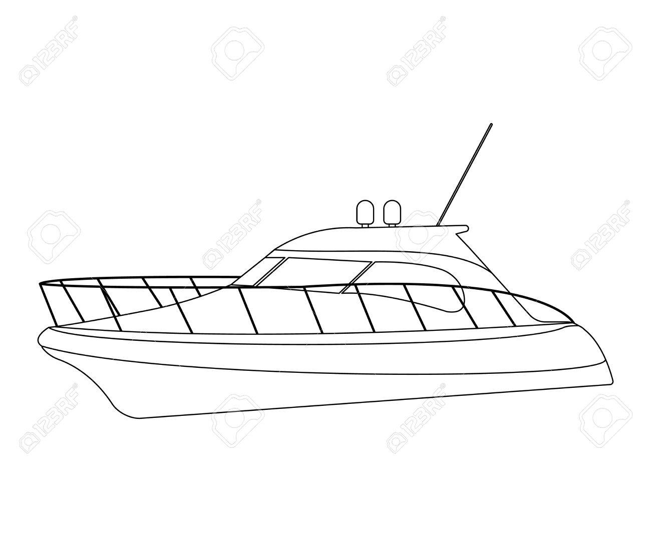 wallpapers Outline Motor Boat Clipart speedboat flat icon and sign outline vector illustration