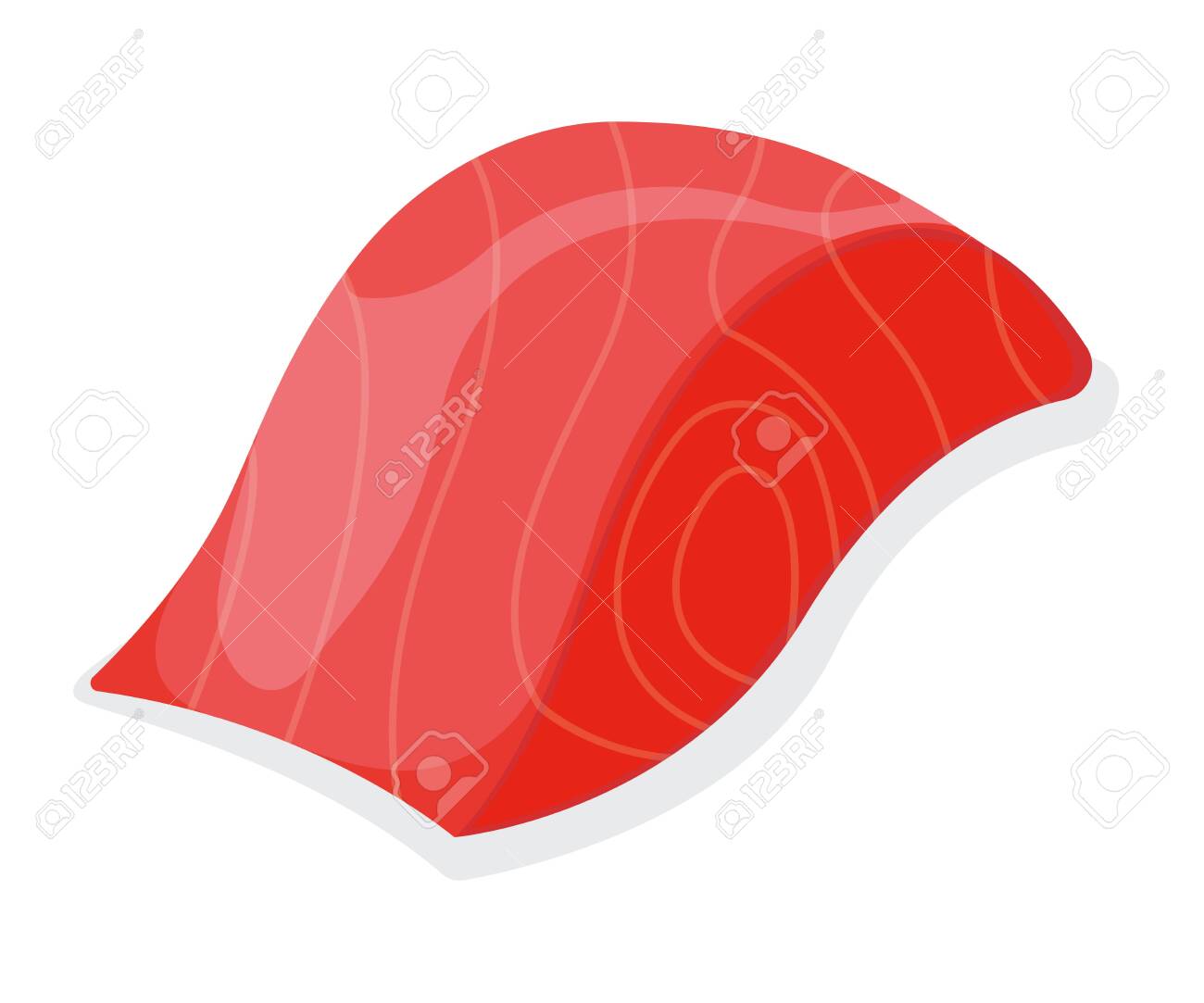 Piece fish tuna salmon, fresh minnow steak tenderloin isolated on white, cartoon illustration. Healthy fat seafood stuff icon, mega 3 food. - 146194249 Piece fish tuna salmon, fresh minnow steak tenderloin isolated on white, cartoon illustration. Healthy fat seafood stuff icon, mega 3 food. - 146194249