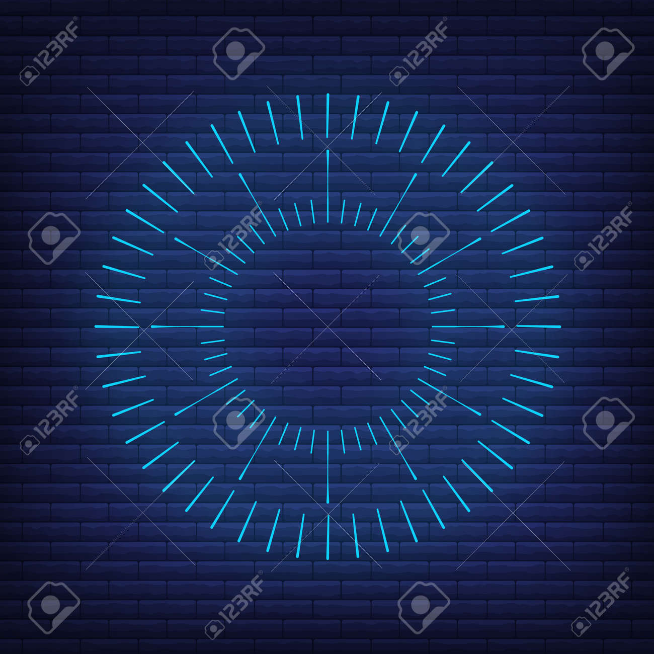 Retro design light sunburst neon style glow geometric shape, vintage rays sunlight explosion icon concept vector illustration, isolated on black wall. Minimal blue firework burst label, sunbeam badge. - 168394811 Retro design light sunburst neon style glow geometric shape, vintage rays sunlight explosion icon concept vector illustration, isolated on black wall. Minimal blue firework burst label, sunbeam badge. - 168394811