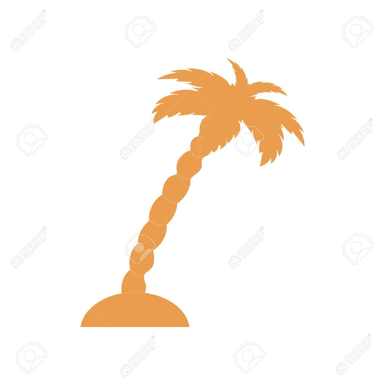 ヤシの木の島の様式化されたアイコンのイラスト素材 ベクタ Image