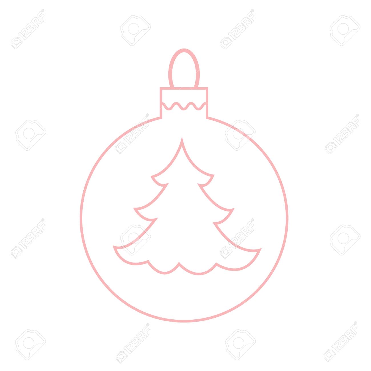Vector Icon Christmas Ball With Silhouette Of Christmas Tree In Trendy  Linear Style. Royalty Free SVG, Cliparts, Vectors, and Stock Illustration.  Image 67254636., image size:1300x1300
