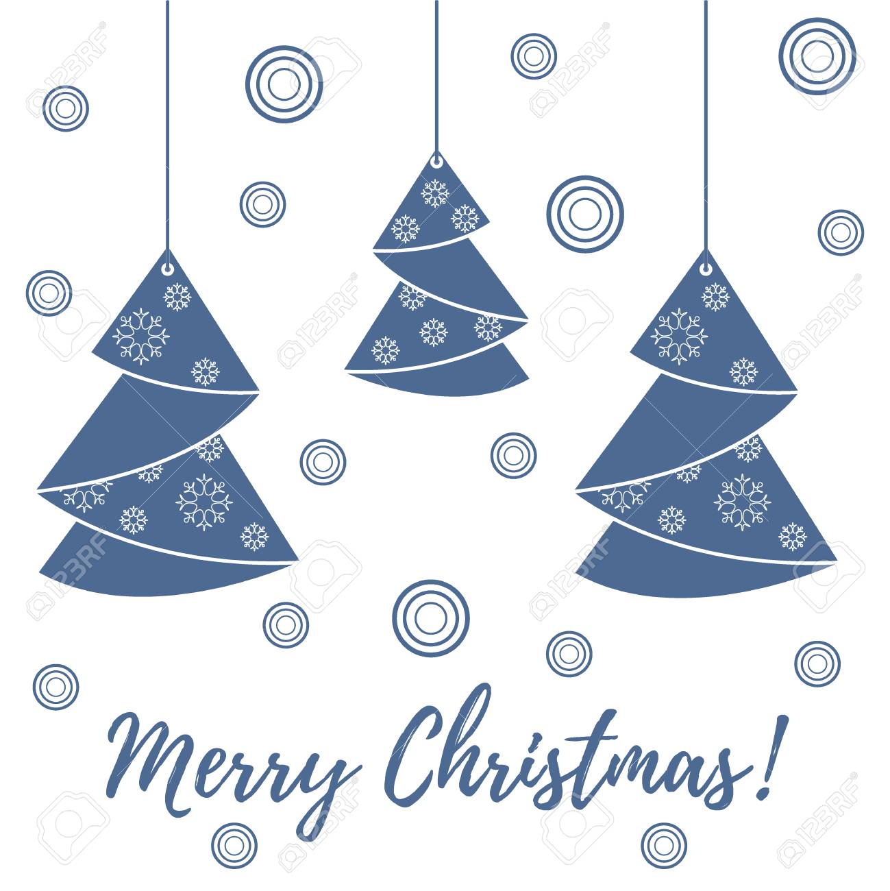 クリスマス ツリーの折り紙折りのベクトル イラスト ロープに掛かる はがき 招待状 バナーやチラシのデザイン要素です のイラスト素材 ベクタ Image