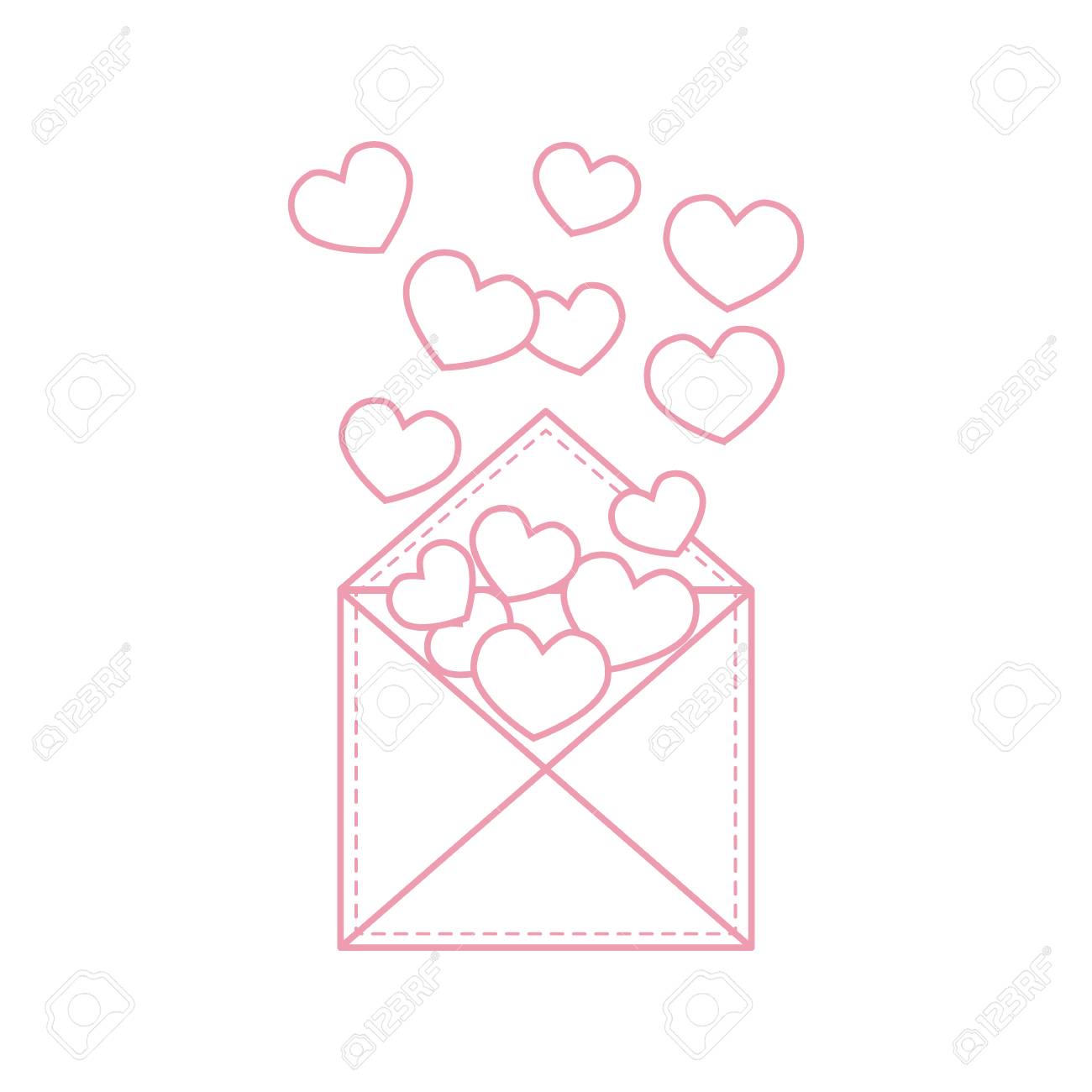 Cute Vector Illustration Of Postal Envelope With Hearts Design For Banner Flyer Poster Or Print Greeting Card Valentine S Day Royalty Free Cliparts Vectors And Stock Illustration Image